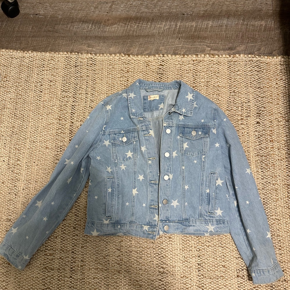 star print denim jacket